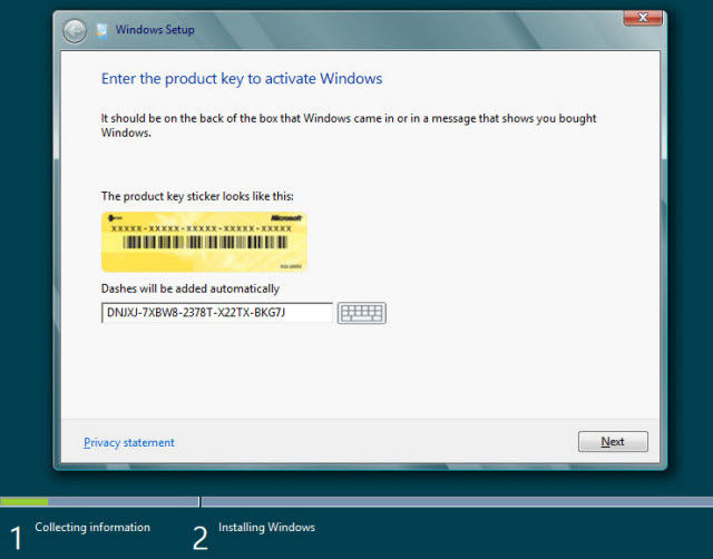 Windows 10 password key